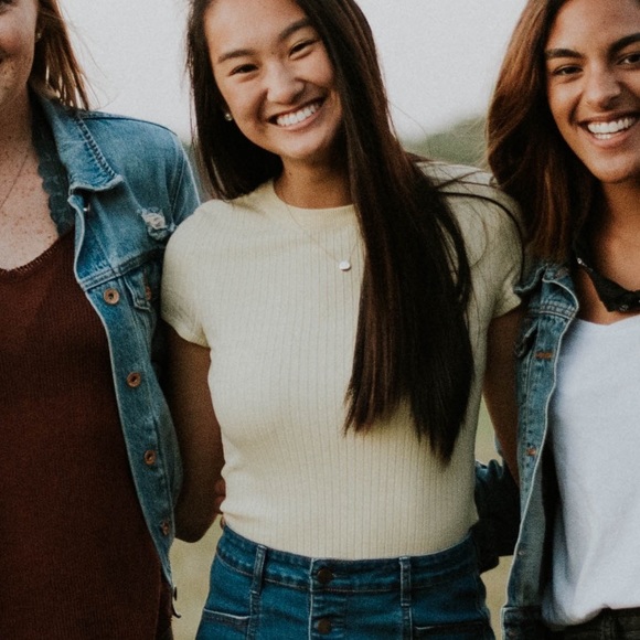 Light Yellow Ribbed Tee - Picture 2 of 5